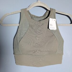 NWT Lululemon Olive Green High Neck Everlux Sports Bra Size 6 S/M